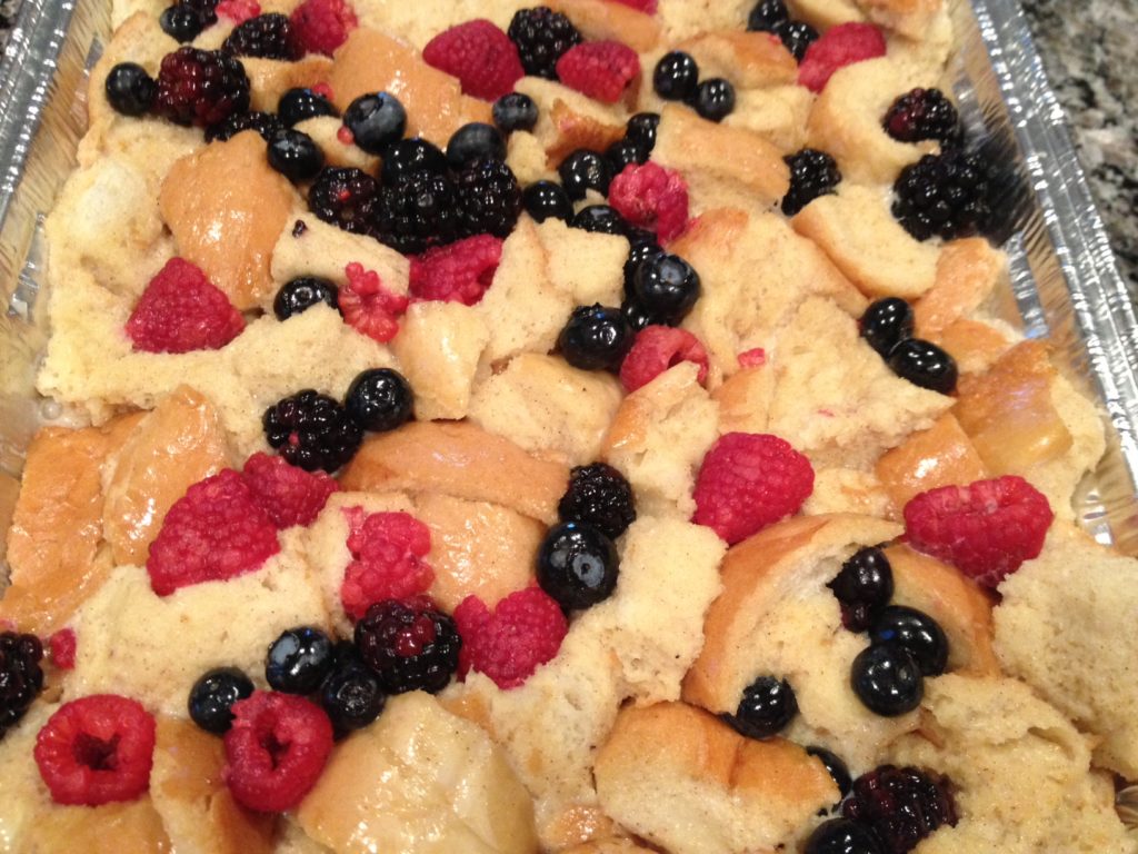 Triple Berry Bread Pudding 