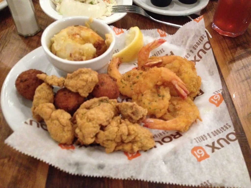 Roux 61 Baton Rouge Review Shrimp and Oysters Platter
